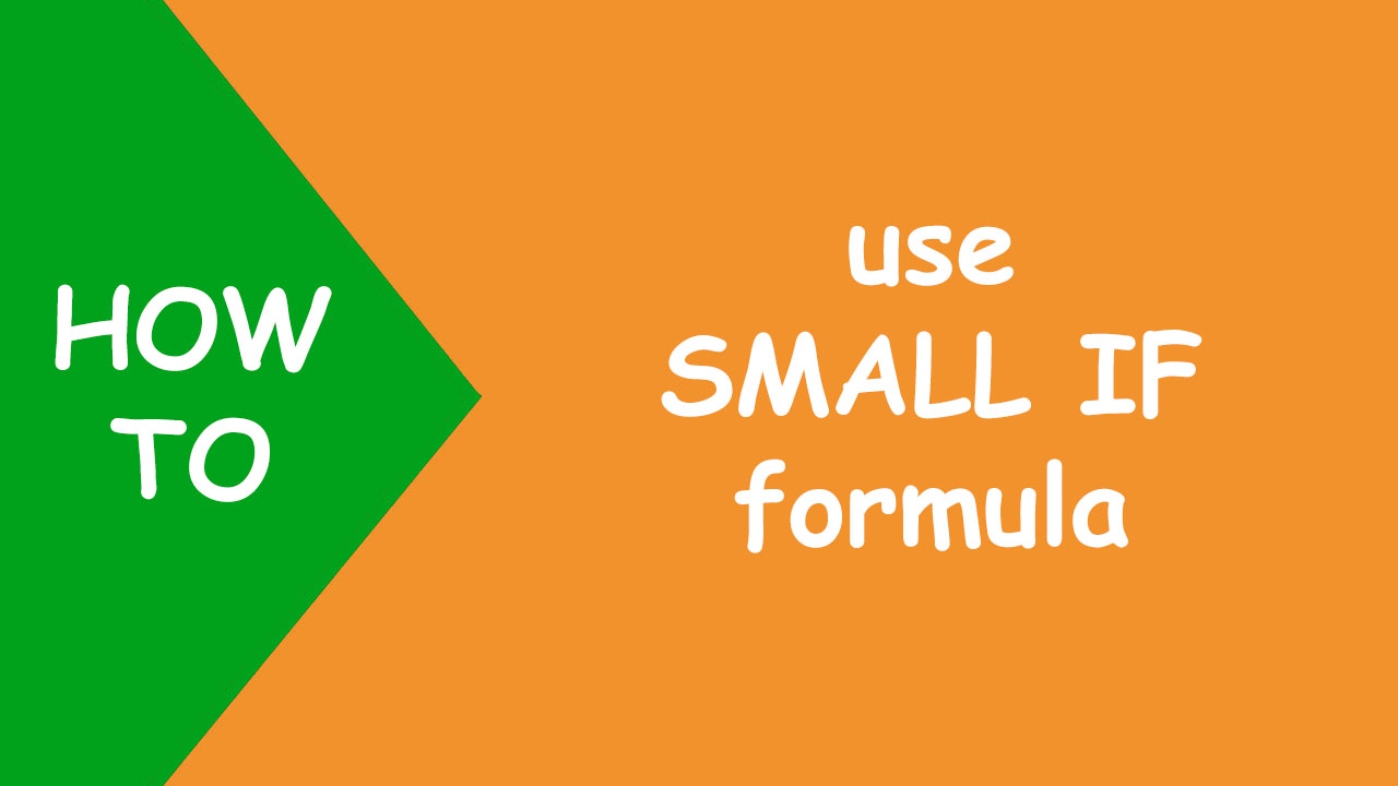 Read more about the article Excel dropdown SMALL IF formula
