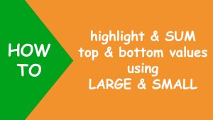 Read more about the article Excel highlight & SUM top & bottom values using LARGE & SMALL