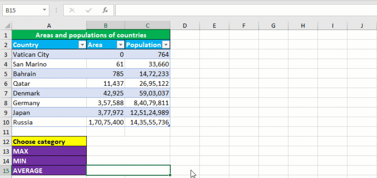 Finding the average value and returning the corresponding value