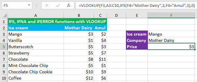 Combining IFS with VLOOKUP