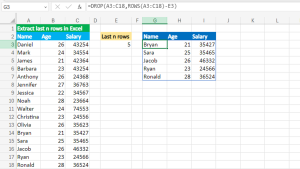 Read more about the article Extract last n rows using Excel DROP function