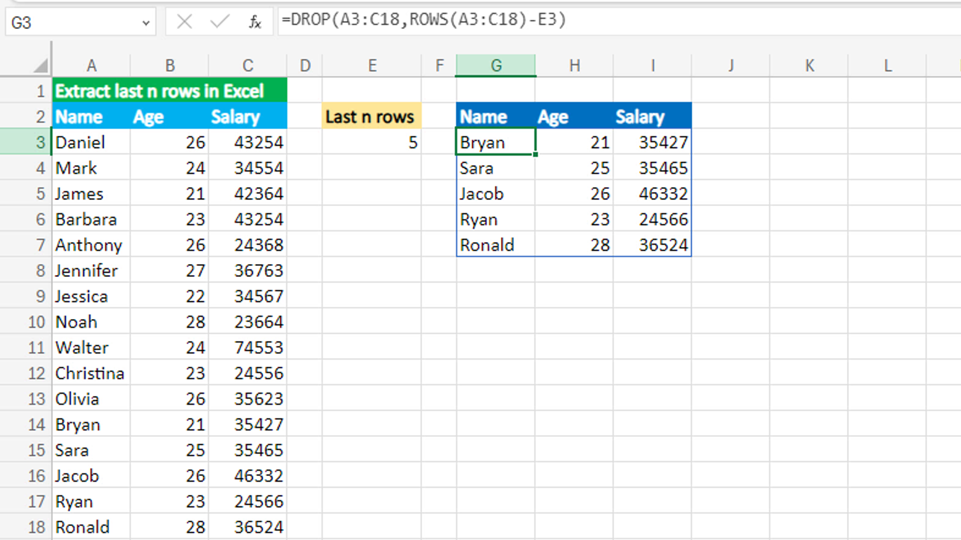 You are currently viewing Extract last n rows using Excel DROP function