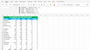 Read more about the article Find AVERAGE, SUM, MAX, MIN & COUNT using Excel TEXTSPLIT function