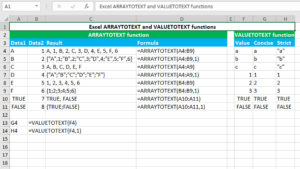 Read more about the article Excel ARRAYTOTEXT and VALUETOTEXT functions