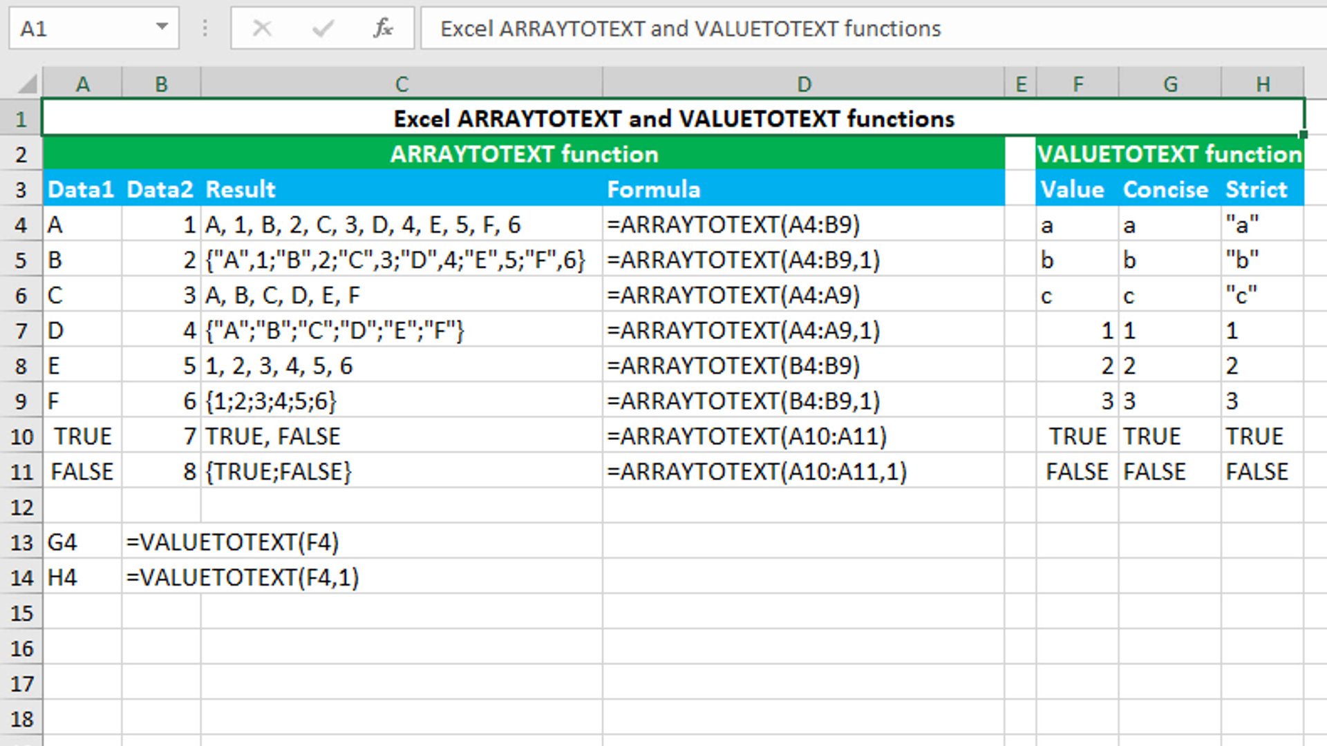 You are currently viewing Excel ARRAYTOTEXT and VALUETOTEXT functions