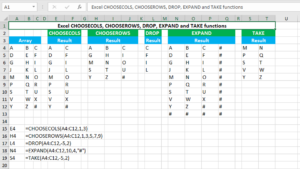 Read more about the article Excel CHOOSECOLS, CHOOSEROWS, DROP, EXPAND and TAKE functions