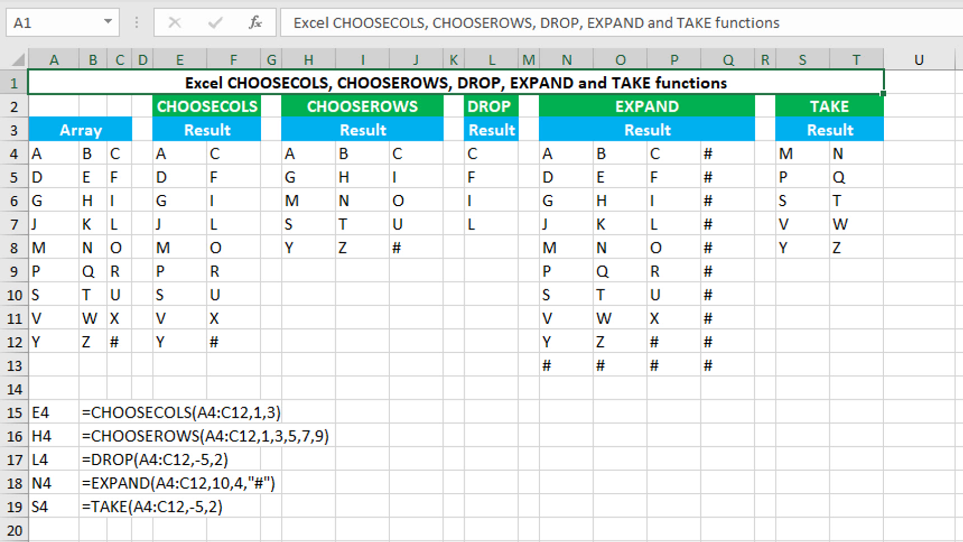 You are currently viewing Excel CHOOSECOLS, CHOOSEROWS, DROP, EXPAND and TAKE functions