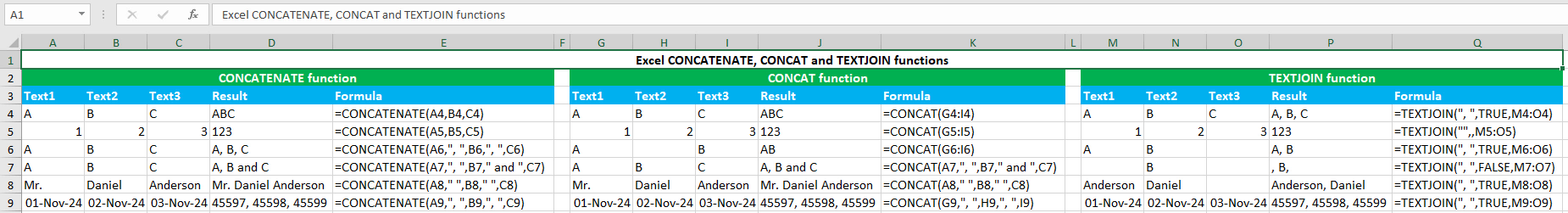 You are currently viewing Excel CONCATENATE, CONCAT and TEXTJOIN functions