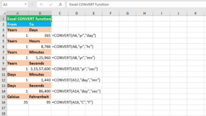 Read more about the article Excel CONVERT function