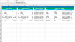 Read more about the article Excel FIND, SEARCH, REPLACE and SUBSTITUTE functions