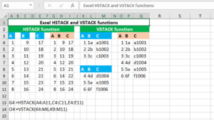 Read more about the article Excel HSTACK and VSTACK functions