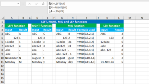 Read more about the article Excel LEFT, RIGHT, MID and LEN functions