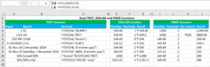 Read more about the article Excel TEXT, DOLLAR and FIXED functions