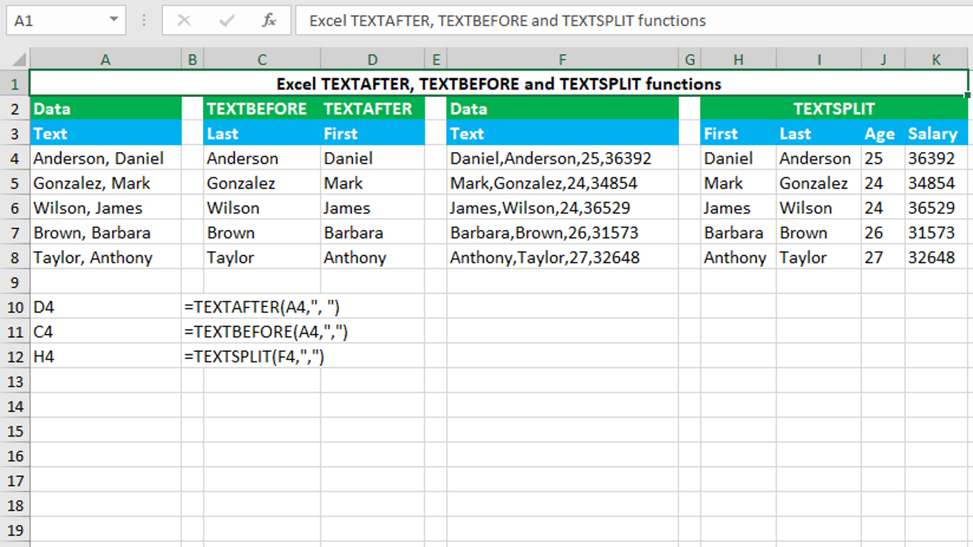 You are currently viewing Excel TEXTAFTER, TEXTBEFORE and TEXTSPLIT functions