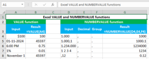 Read more about the article Excel VALUE and NUMBERVALUE functions