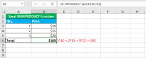 Read more about the article Excel SUMPRODUCT function